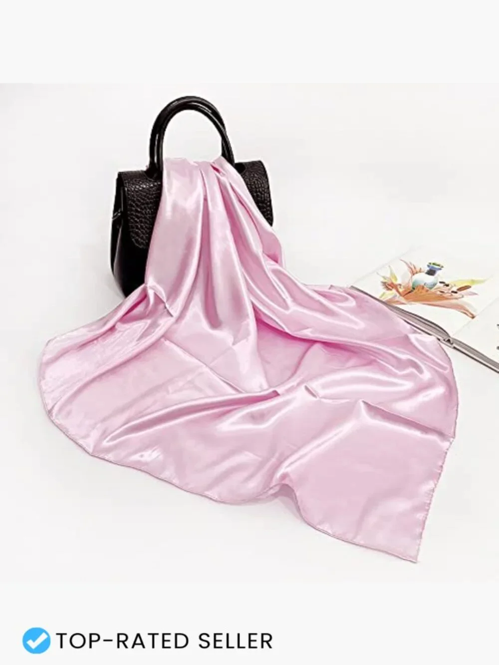 Square Silk Like Head Scarf for Hair Wrapping Sleeping Fashion Scarf